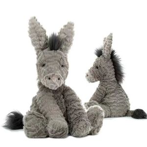 Plush Dolls 23/40/60CM Cute Plush Toy Cute Gray Donkey Plush Doll Filling Soft Animal Baby Birthday Room Decoration Gift J240410