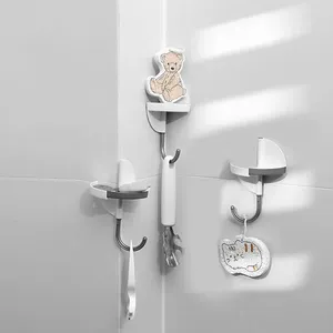 Haczyki 90 ° -270 ° Rotatable naścienne obrotowe łazienka kuchnia sypialnia do przechowywania Wodoodporna samoprzylepna półka narożna
