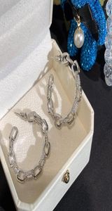 Dangle Earrings Simple Exaggerated Shape Thick Chain Women39s Earring Classic Silver Color Cubic Zircon Luxury Jewelry Wedding1194665