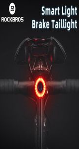 Rockbros Cycling Tail Light MTB Bike Night Luci posteriori Luci del freno intelligente Avviso Accessori per biciclette impermeabili7260453