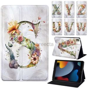 Tablet PC Cases Bags For IPad 10.9 Pro 11 2022 Mini 6 Inch Case Floral Initial Letter Printed for IPad Air 4/5th Generation 10.2 Inch Tablet Cover 240411