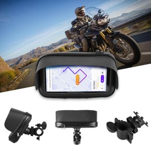 Borsa per manubrio per biciclette, supporto per supporto per telefono per moto impermeabile universale con 360 ruotare