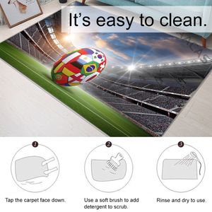 3D Football Carpet And Rugs For Living Room Bedroom Kids Play Floor Mats Soccer Ball Theme Non-slip Area Rug Boy Room Decoration