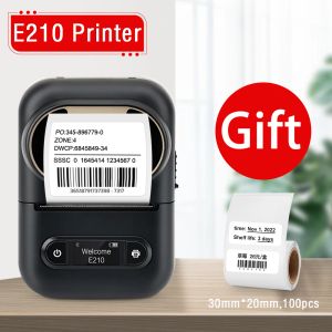 Printers E210 Mini Label Maker Portable Thermal Printer Bluetooth USB Inkless Print on Windows Android PC Self Adhesive Food Label Tape