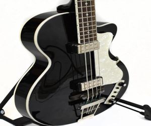 4 ciąg 1960039S Hofner Violin Club Black Electric Bass Guitar 30 Quot Krótka skala długość Biała Pearl Pickguard1222170