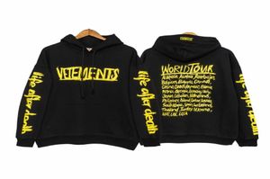 2021SS Vetements World Tour Hoodies Men Women 11 di qualità Lettera di graffiti Stampa Vetements Felpette di grandi dimensioni VTM Hooded3366899