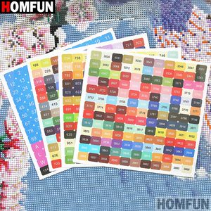 Homfun Diamond Målning DMC Colors Number Label Stickers For Storage Box Mosaic Beads Organizer Bottle Tool Cross Stitch Mark