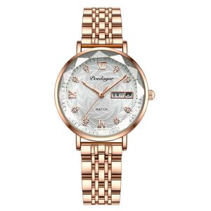 Designer Watch Waterproof Stainless Steel Strap New Ultra Thin Double Calendar Women's Watch