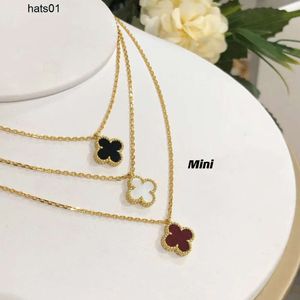 Designer Mini Colar Van Clover Design de moda Chover Charme 18K ouro aço inoxidável Jóias de luxo amantes de casal presente Senhoras casamentos