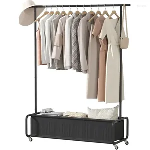 Hangers Clothes Rack With Large Storage Bag Organizer Stand On Wheels 2-in-1 Freestanding Garment