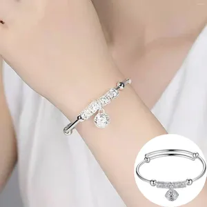 Bangle 2024 Silver Color Bracelet Women Fashion Bell Bangles Bracelets For Girls Gifts Simple Accessories Jewelry