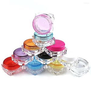 Storage Bottles 100Pcs 5g Plastic Empty Square Cosmetic Sample Jars Clear Pot Makeup Containers Fit Face Cream Lip Crafts