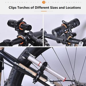 Bicycle Light Bracket Bike Lamp Holder LED Torch Headlight Pump Stand Quick Release Mount 360 Degree Rotatable