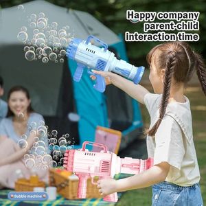 32Holes Electric Bubble Gun Full Automatic Rocket Bubble Maker Machine Children Gift Summer Outdoor Soap Bubbles Blower Toy 240408