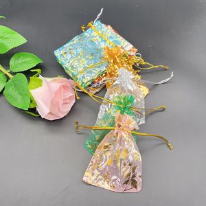 100pcs Gift Pouches Bags Wholesale Wedding Packaging Bag Rose Storage Pouch Flower Small Sachet Bags Jewelry Drawstring Gift Bag