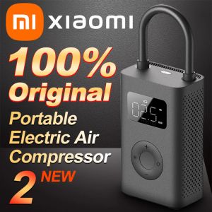 Rakare Xiaomi Mini Portable Air Pump 2 Mijia Electric Air Compressor Treasure 150psi Typec LED Multitool Iator för bilbilar