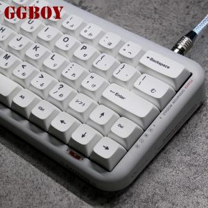 Keyboards GGBOY 135 Keys Japanese Minimalist Style Simple White Key Caps XDA Profile PBT Keycaps MX Switch Kit Mechanical Keyboard Custom