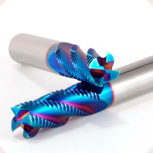 Yifino HRC65 4-Flute Blue Nano-Beschichtungsende Ende Mill Wolfram Stahlkarbid-Schruppenfräsen