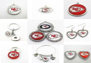 Fußball Kansas City Dangle Charm Mix Style DIY Anhänger Armband Halskette Ohrringe Snap Button Schmuckzubehör1635568