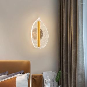 Wall Lamp OUFULA Contemporary Leaves Indoor Living Room Bedroom Bedside Nordic Art El Corridor Hallway