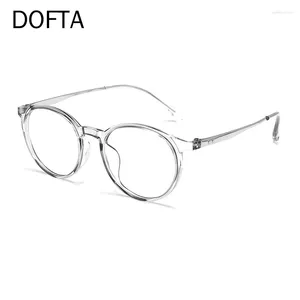 Solglasögonramar Dofta Titanium Optical Glasses Frame Men Vintage Round Recept Eglasses Women Retro Myopia Eyewear 5836