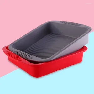 Baking Moulds Kitchen Tools Silicone Cake Mold High Temperature Resistant Oven Microwave Square DIY Bread Two Piece Suit