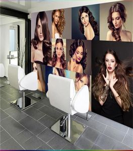 3D PO Wallpaper Custom Living Room Mural frisör Salon Store Beauty Painting SOFA KTV Bakgrund Vägg Nonwoven Sticker9357358