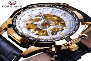 Forsining Men039s Uhren Top -Marke Luxus Golden Hand Wind Mechanical Watch Männlich wasserdichtes Lederband Uhr Relogio Masculi1050537