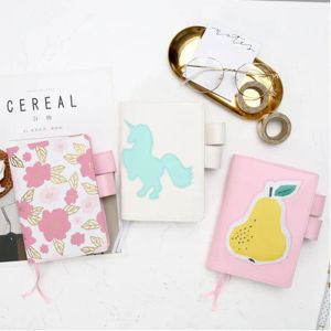 Notebooks lovedoki Unicorn Pear Japanese and Korean Stationery A6 Planner Book Cover Art Notebook Shell Student Diary School