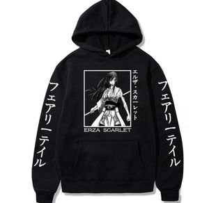 MEN039S Hoodies Sweatshirts Anime Fairy Heckdrucken Hoodie Loog Sleeve Erza Scarlet Streewear Pullover Sweatshirt3720476