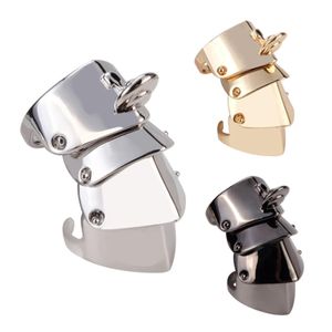 HipHop Rock Punk Ladies Männer Gold Silber und schwarze vier Knochen Rüstung Saturn Ringe Offen einstellbares Paar Planet Ring Western Queen West Wood Designer Schmuck C369