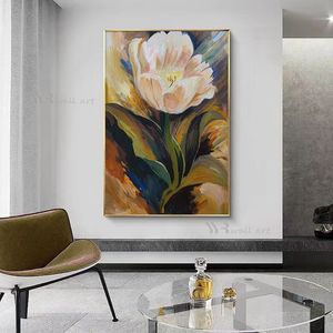 Decoração de estética da casa pintura a óleo desenho de arte de arte pendurada poster de flor moderno de flor de flor de flor de flor de estar de estar quarto de estar