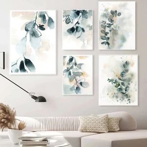 Boho Leaves Sun Flowers Plant Nature Abstract Art Canvas Painting Nordic Posters And Prints Wall Pictures For Living Room Decor