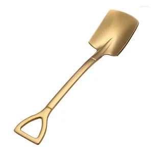 Spoons 1Pcs 304 Stainless Steel Coffee Spoon Retro Shovel For Ice Cream Creative Tea-spoon Tableware Bar Tool Cutlery Set