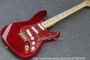 Kablar Ny ankomst Custom Shop Robin Trower Electric Guitar Golde Hardware Wine Red St Guitar Gratis frakt