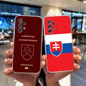 Slovakia Passport Flag Map Phone Case för Samsung S30 S20 S23 S22 S10E S10 20FE NOT 20 10 Pro Plus Ultra A12 A42 A71 A91