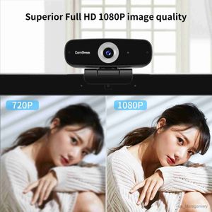 Webbkameror Camboss C836 Webcam 1080p HD med stereomikrofonströmning fungerar med Skype Xbox Zoom Facetime