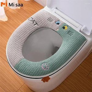 Toilet Seat Covers Warm Mat Not Easy To Fade Keep Thicken Comes With Carrying Handle. Comfortable Waterproof Material Clean