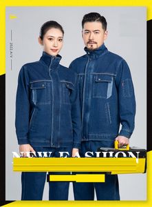 Denim Solding Suit de capa durável de trabalho de trabalho eletrônico uniformes de fábrica de fábrica porter Mineiro de trabalho Roupas de plus size 4xl