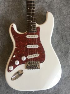 Kablolar Elektro Gitar / Beyaz Kırmızı Zırh Muhafız Akçaağaç Boyun Sol Elli Gitar / Özelleştirilebilir Çin Elektro Gitar