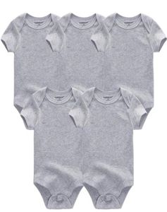 Baby Rompers 100 bawełniane krótkie rękawy niemowlę solidne kostiumy One nowonarodzone chłopcu dziewczęta kombinezon 012M304C6675000