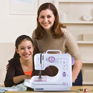 Purple 505 Electric Sewing Machine for Beginners and Kids, Portable Sewing Machine with Reverse Sewing and 12 Built-in Stitches
