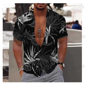 Men's Casual Shirts Hawaiian Shirt For Mens 2023 3D Print Short Slve Blouse Beach Holiday Top T Summer Oversized Mens Clothing Camisa Masculina T240411