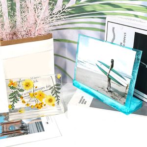 DIY Rectangle Photo Frame Silicone Mold Desktop Ornaments Picture Frame Stand Bracket Epoxy Resin Mould Home Party Table Decor