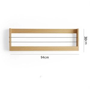 Limited Nordic Wind Wall Hanging Book Shelves Creative Living Room Magazine Display Simple Solid Wood Storage Shelf