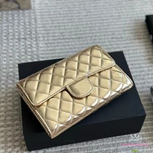 WOC Gold Envelope Bag Clutch Bag äkta läder Diamond Lattice Chain Bag Fashion Caviar Classic Versatile Trend Crossbody Bag Designer Bag Women's Chain Plånbok