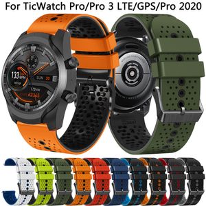 TICWATCH PRO 3 GPS GTX 2021 2020スマートウォッチ腕輪用のTicwatch S2 E2 Bracelet Belt Accessoriesの22mmシリコンストラップバンド