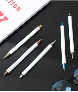 Kızlar Lady Metal Geri Çekilebilir Pırıltılı Jel Pen Pırıltılı Beyaz Top Kalemleri Hediyeler Kişiselleştirilmiş Özel Beyaz Tıkla UV DTF Sargı Boş Kalemler Diy Beyaz Boş Yuvarlak