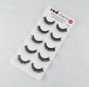 Red Cherry 5 Par False Eyelashes 18 Styles Black Cross Messy Long Thick Fake Eye Lashes Beauty Makeup High Quality6981088