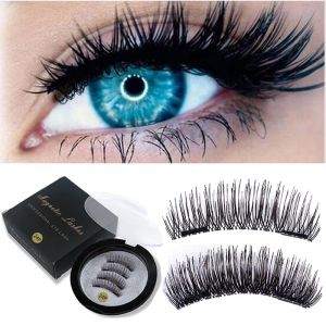 Eyelashes 3D Magnetic Eyelashes False Eyelashes on The Magnet Double Magnet Full Strip Magnetic Lashes Soft Hair Reusable Fake Eye Lashes